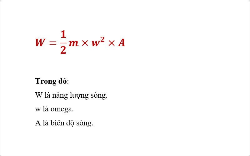Công thức năng lượng sóng